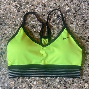 Nike fluorescent yellow dri-fit sport bra